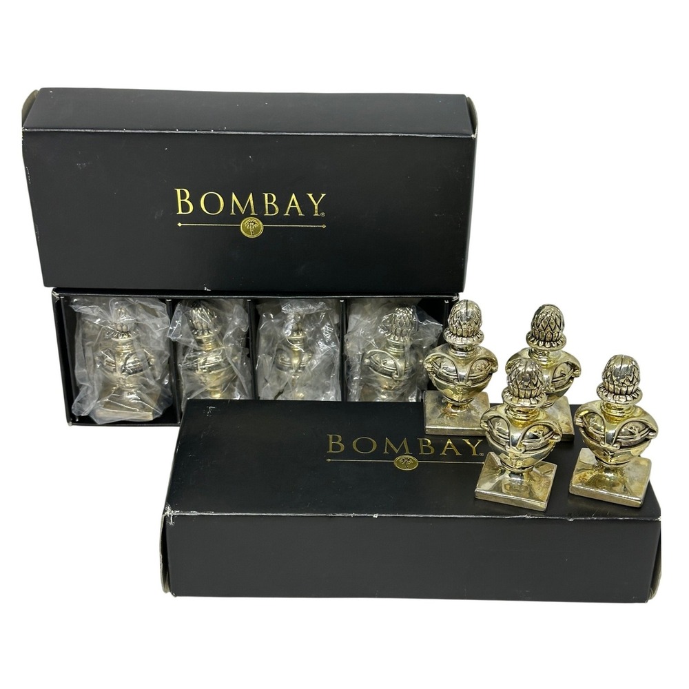 Bombay Place Card Holder Silver Artichoke Finial Formal Dinner Table Decor Set 8